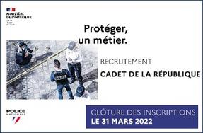 Recrutement des Cadets de la République de la Police nationale : inscriptions jusqu'au 31 mars !