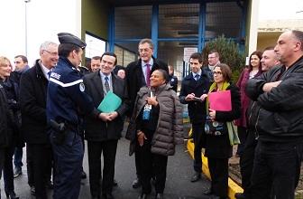 Visite de Christiane Taubira au centre prénitentiaire de Maubeuge le 19/12/2014