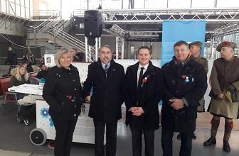 Campagne nationale d'appel au don du Bleuet de France - Opération pour la paix en gare de Lille Europe, le 3 novembre 2018