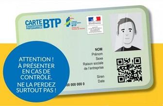 Lutte contre le travail illégal - Déploiement de la nouvelle carte BTP d’identification professionnelle en Hauts-de-France