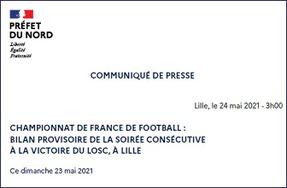 Championnat de France de foot : bilan provisoire de la soirée consécutive à la victoire du LOSC