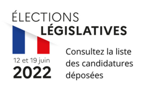 Elections législatives 2022 - Liste des candidats du premier tour dans le département du Nord