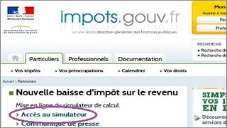 Accès au simulateur de calcul d'impot sur www.impots.gouv.fr