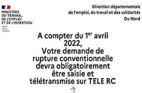 Les demandes de ruptures conventionnelles devront être saisies sur TELE RC à compter du 1 avril 2022