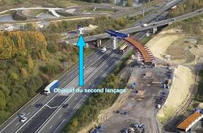 Raccordement des autoroutes A2/A23 : 2e phase de lançage de l'ouvrage d'art le 18 décembre 2014