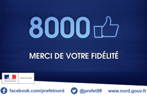  Réseaux sociaux - 8 000 fans pour la page Facebook Préfet du Nord