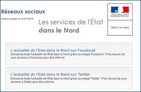 Réseaux sociaux - L’actualité des services de l’Etat dans le Nord sur Twitter et Facebook