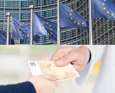 SEPA - visuel des drapeaux européens et des transactions financières en euro