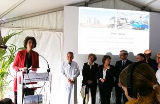 9 octobre 2014 : Marisol Touraine pose la 1e pierre de l’institut cardio-thoracique du CHRU de Lille