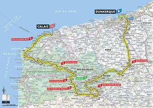 Carte étape Dunkerque-Calais