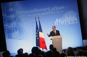 François Hollande lors de son discours à Lens le 16 décembre